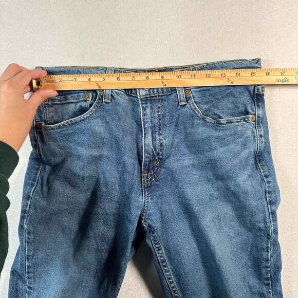Levis Jeans Mens 34 Blue 511 Slim Straight Mid Rise Medium Wash Stretch - Picture 4 of 11